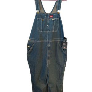 Dickies Men's Blue Bootcut Jeans Overalls Size 42x30 with Tool Pockets and Loops